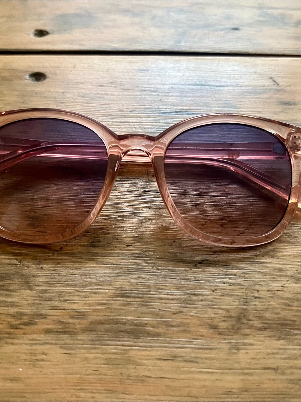 Target Pink Transparent Round Sunglasses with Purple Lenses